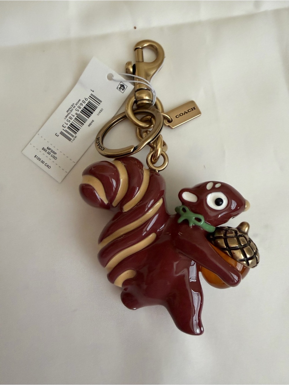 Coach Squirrel Keychain Charm NWT HTF